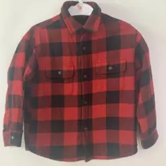 UNIQLO 赤黒チェック 長袖シャツジャケット 120