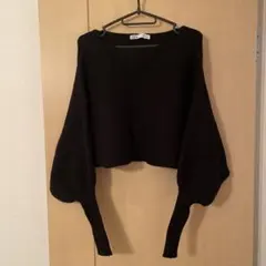 ZARA ブラック バルーンスリーブ セーター S