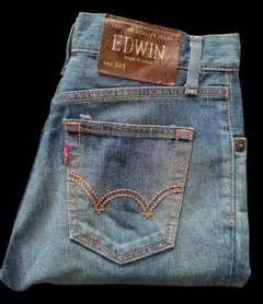 EDWIN 503 ストレートジーンズ ブルー　W28