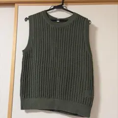 UNIQLO ノースリーブニット XL オリーブ