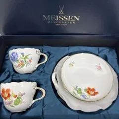 額装済み・五つ花プレート・額装34×31・画18×15・Meissen