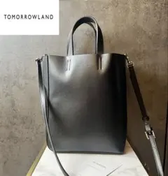 【美品】早い者勝ち！TOMORROWLAND 2way 黒 レザー　バッグ
