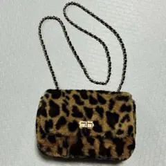 ヒョウ柄 ファー ショルダーバッグ チェーンバッグ レオパード