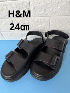 H&M　サンダル　38size　黒　24㎝のサムネイル