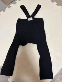 ベビー サスペンダー付き レギンス ブラックM 80センチ