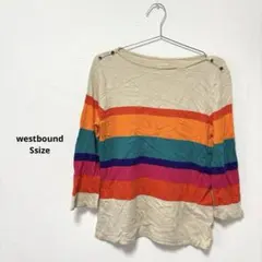 美品✨westbound【S】カラフルストライプ Tシャツ コットン素材 五分
