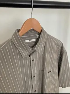 UNIQLO : C ブロードオーバーサイズシャツ 半袖 L ストライ