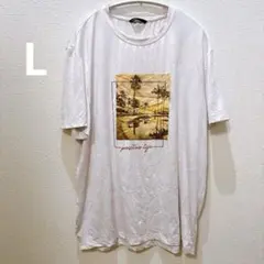 SHEIN ホワイト系 プリントTシャツ Lサイズ