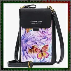 スマホショルダーバッグ 花柄 蝶々携帯ショルダー スキミング防止 母の日