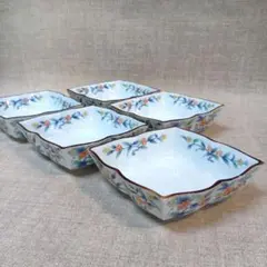 たち吉 小鉢 花柄陶磁器ボウル5個セット 未使用長期保管品　即発送