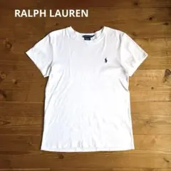 【美品】ラルフローレン 定番 クルーネック Tシャツ ホワイト ポニー刺繍M