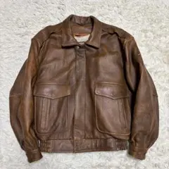90s フライトジャケット ボアライナー付 L 短丈 A-2 レザー 2wayのサムネイル