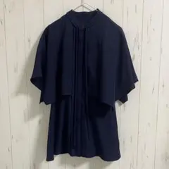 RUIRUE BOUTIQUE ケープデザイン ノースリーブ トップス ネイビーのサムネイル