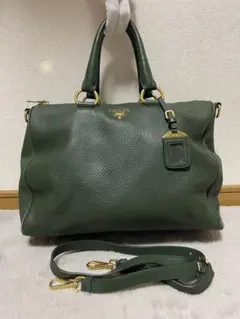 PRADA 2WAY レザーショルダーバッグ ハンドバッグ　希少カラーのサムネイル