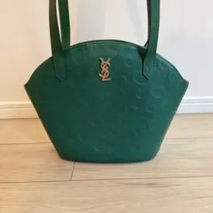 YSL イヴ・サンローラン ハンドバッグ ショルダーバッグ 唐草 グリーン 緑
