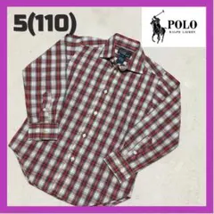 ポロラルフローレン　男の子　キッズ　チェックシャツ　長袖