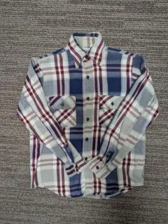 80s FIVE BROTHER チェック柄 長袖シャツ 14-S-14½