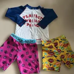 今日のみ！ベビー水着セット 100cm UVカット ラッシュガード