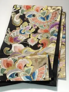 袋帯 正絹 振袖 花鳥宝相華 鳳凰 金糸 銀糸 芯なし仕立て F1602 - メルカリ