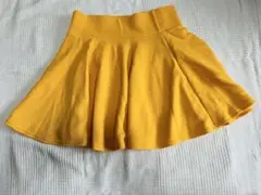 ミニスカート フレア 黄色 ゴムウエスト freeサイズ