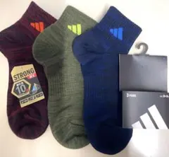 新品３足セット◇adidas◇アディダスソックス頑丈で破れにくい！耐久性10倍！