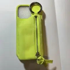 エジュー　蛍光イエロー ジッパー付きiPhoneケース