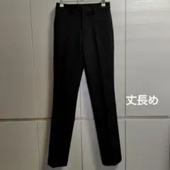 XS 丈長め ユニクロ ヒートテック スマートスリムストレートパンツ 黒