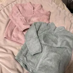 ユニクロ　フリースジャケット 2色セット ピンク 水色
