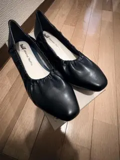 オリエンタルトラフィック　ギャザーフラットパンプス　ブラック