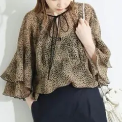 IENA LA BOUCLE ビックリボン ボイルブラウス ネイビー - メルカリ