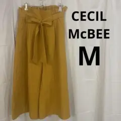 CECILMcBEEウエストリボン マスタード ガウチョパンツ