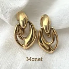 vintage ／Monet モネ ゴールドイヤリング クリップ式