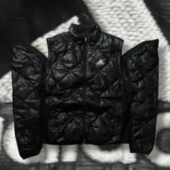 00s y2k adidas パフジャケット ダウンベスト ダイヤキルト2way