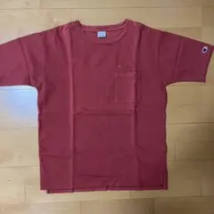 Champion レッド 半袖 Tシャツ フロントポケット