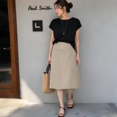 Paul Smith BLACK ベージュスカート L相当 美シルエット 上品