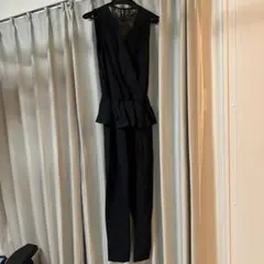 ネイビー ジャンプスーツ レースバック