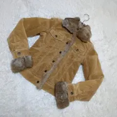 【CBコーポレーション】ラビットファー付き　コーデュロイ　ジャケット