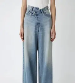 moussy ワイドデニム CROSS WAIST WIDE ストレート 0