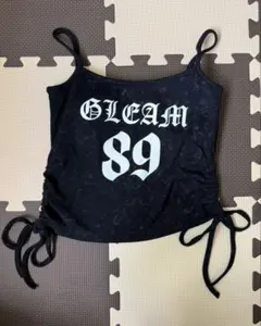 GLEAM 89 ロゴプリント カップ付き キャミソール ブラックのサムネイル