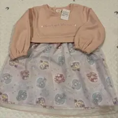 【新品未使用】100 わんだふるぷりきゅあ　裏起毛ワンピース ピンク