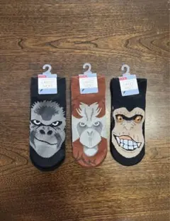 ユニークアニマル　 アグリーフェイス ソックス　靴下 3足セット　レディース