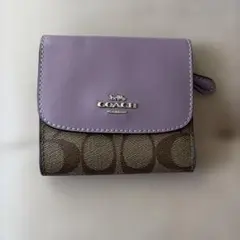COACH シグネチャー 三つ折り財布 パープルのサムネイル