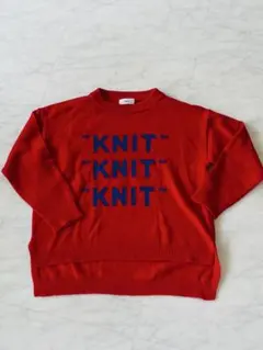 赤 KNIT刺繍 セーター 長袖のサムネイル