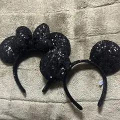 ディズニーリゾート　カチューシャ　ミッキー　ミニー　スパンコール　ミキミニ