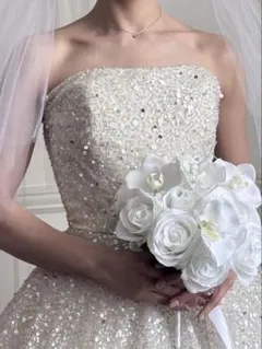 アーティフィシャルフラワー 胡蝶蘭 薔薇 ホワイト