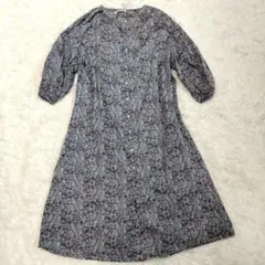 【新品未使用】サマンサモスモスブルー ペイズリー柄花柄シャツワンピースのサムネイル