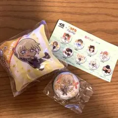 名探偵コナン　くら寿司　安室透　缶バッジ＆クッション型チャームセット