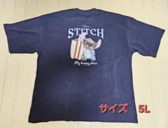 【新品】Disney Stitch Tシャツ ネイビー 5Lのサムネイル