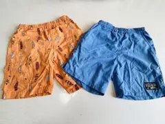 サーフボード柄と無地の半ズボン2点セット