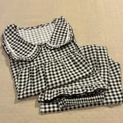 DAY CLOSET レディース パジャマ チェック フリル襟 Mのサムネイル